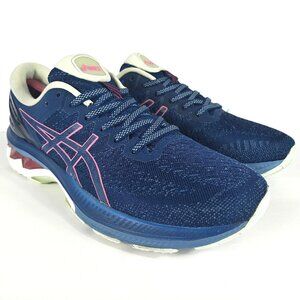 Asics Gel-Kayano 27 Womens 10 Mako Blue Hot Pink Running Shoes Sneakers 1012A649